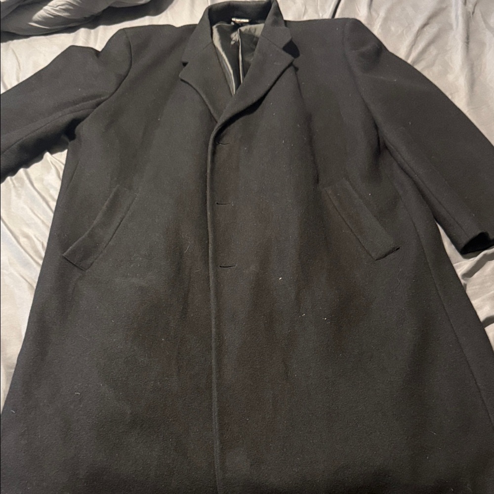 Black Men's FR Tripler wool full length Coat 52R